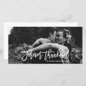 Forever Thank Hand Lettered 結婚's Thank You サンキューカード (正面/裏面)