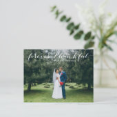 Forever Thank Hand Lettered 結婚's Thank You ポストカード (スタンド正面)