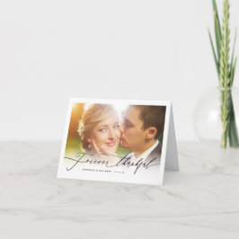 Forever Thank Script Photo 結婚's Thank You ノートカード
