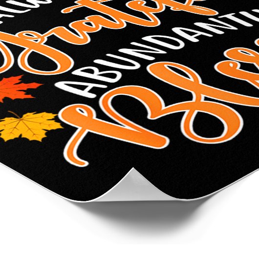 Forever Thankful Always Grateful Abundantly Blesse ポスター (角)