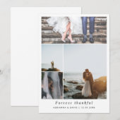 Forever Thankful Couple Photo Collage Wedding サンキューカード (正面/裏面)