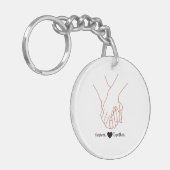 Forever Together Holding Hands Line Art Love キーホルダー (正面左)