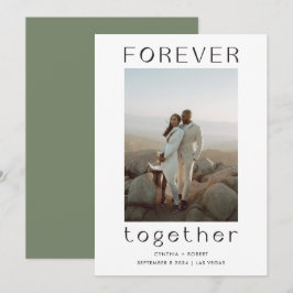 Forever Together Sage Green結婚の発表 招待状