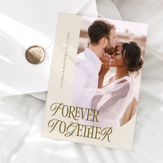 Forever Together Vintage Elegance Cream Wedding 案内状
