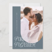 Forever Together Vintage Elegance Slate Wedding 案内状 (正面)