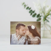 Forever Us 結婚の発表 – ホワイト 案内ポストカード (スタンド正面)