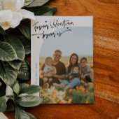 Forever Us Script Heart White Valentines Day Photo シーズンカード