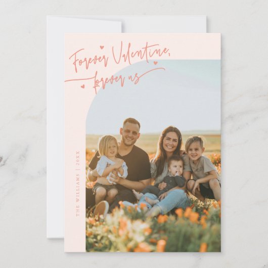 Forever Us Script Peach Valentine Photo シーズンカード (正面)