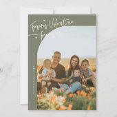 Forever Us Script Sage Green Valentine Photo シーズンカード (正面)