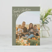 Forever Us Script Sage Green Valentine Photo シーズンカード (スタンド正面)