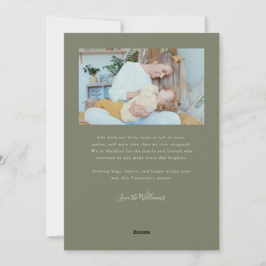 Forever Us Script Sage Green Valentine Photo シーズンカード (裏面)