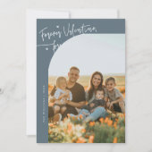 Forever Us Script Slate Blue Valentine Photo シーズンカード (正面)