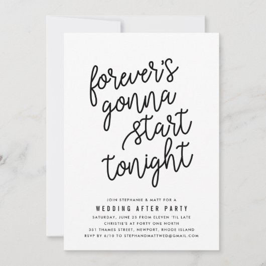 Forever | Wedding After Party Invitation 招待状 (正面)