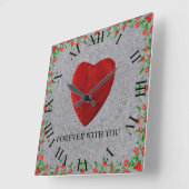 Forever with you スクエア壁時計 (傾斜)