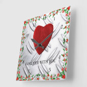 Forever with you スクエア壁時計 (傾斜)