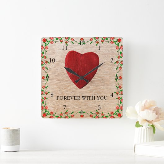 Forever with you スクエア壁時計 (ホーム)