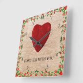 Forever with you スクエア壁時計 (傾斜)