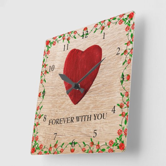 Forever with you スクエア壁時計 (傾斜)