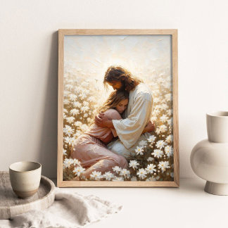 Forever With You, Christian Painting, Jesus Huggin ポスター