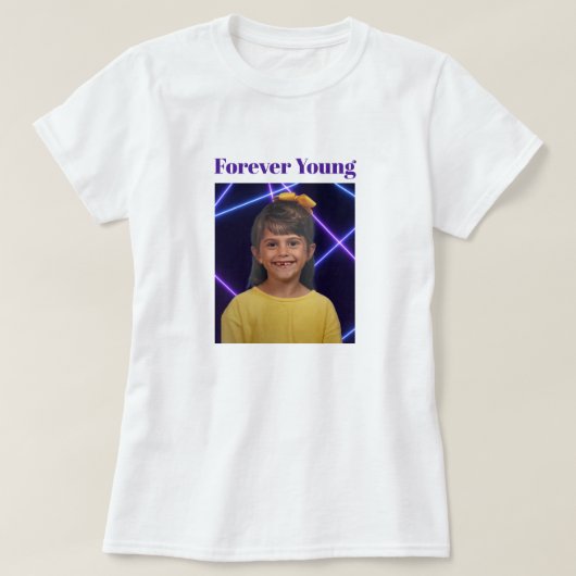 Forever Youngヴィンテージ写真おもしろい Tシャツ (デザイン正面)