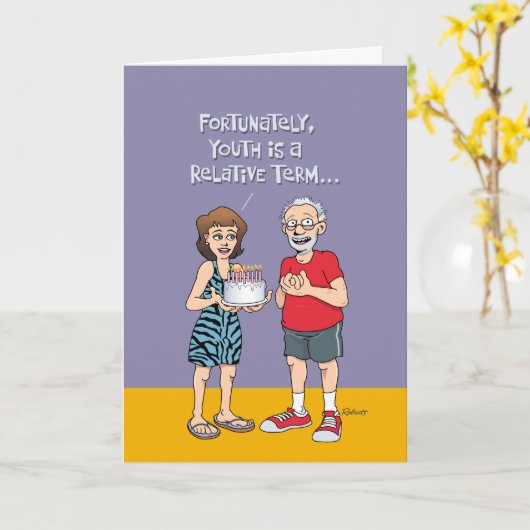 『Forever Young』65誕生日 カード (黄色い花)