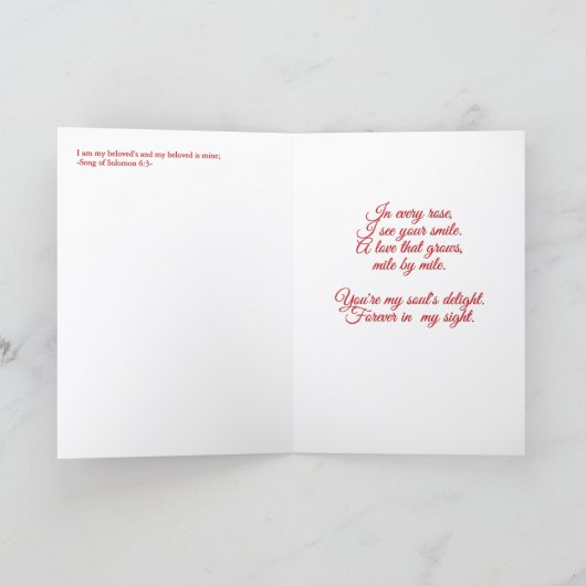 'Forever Your Valentine' Folded Greeting Card カード (内部)