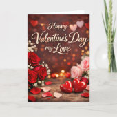 'Forever Your Valentine' Folded Greeting Card カード (正面)