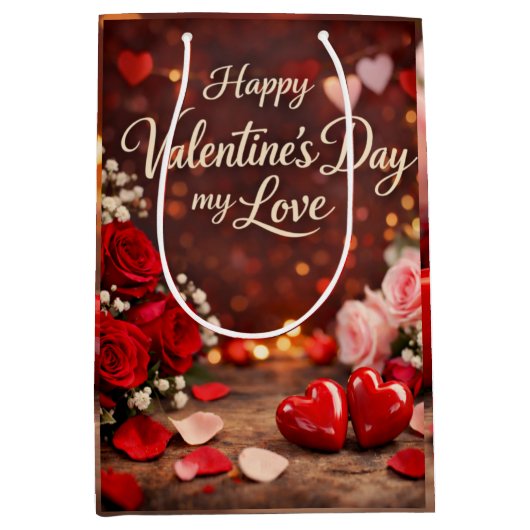 'Forever Your Valentine' Gift Bag ミディアムペーパーバッグ (正面)