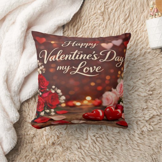 'Forever Your Valentine' Throw Pillow クッション (ブランケット)