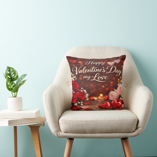 'Forever Your Valentine' Throw Pillow クッション (椅子)