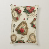 「Forever Yours」ヴィンテージ装飾用クッション アクセントクッション (裏面(縦))