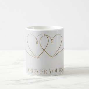 Forever Yours:絡み合ったハートデザイン コーヒーマグカップ