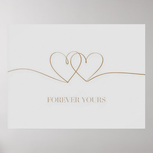 Forever Yours:絡み合ったハートデザイン ポスター (正面)