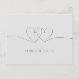 Forever Yours：絡み合ったハートデザイン ポストカード