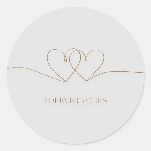 Forever Yours：絡み合ったハートデザイン ラウンドシール (正面)