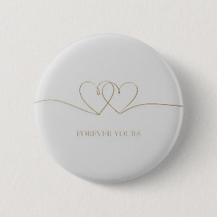 Forever Yours:絡み合ったハートデザイン 缶バッジ