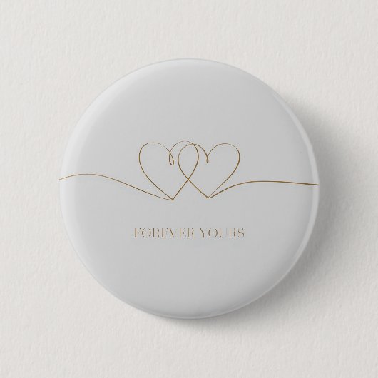 Forever Yours:絡み合ったハートデザイン 缶バッジ (正面)