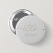 Forever Yours:絡み合ったハートデザイン 缶バッジ (正面&裏面)