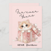 Forever Yours Cute Cat Valentine Card  シーズンカード (正面/裏面)