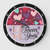 Forever Yours Love Heart ラージ壁時計 (正面)