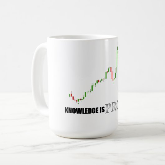 forexの知識は利益の誇示である コーヒーマグカップ (正面左)