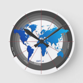Forexマーケットタイムゾーン時計GMT-4 ラウンド壁時計