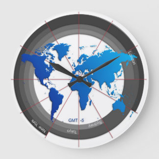 Forexマーケットタイムゾーン時計GMT-5 ラージ壁時計