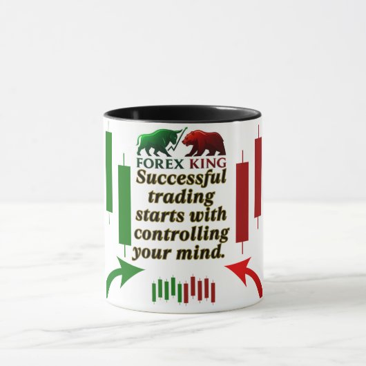 Forex King Trading Motivation Mug – Bull and Bear  マグカップ (中央)