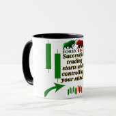 Forex King Trading Motivation Mug – Bull and Bear  マグカップ (正面左)