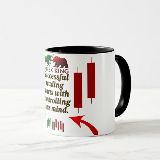 Forex King Trading Motivation Mug – Bull and Bear  マグカップ (正面右)