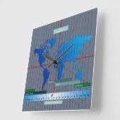 Forex Market Times Clock Discounted スクエア壁時計 (傾斜)