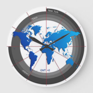 Forex Markets Timezone Clock GMT +0 ラージ壁時計