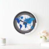 Forex Markets Timezone Clock GMT-6 ラージ壁時計 (ホーム)