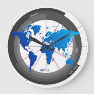 Forex Markets Timezone Clock GMT-8 ラージ壁時計